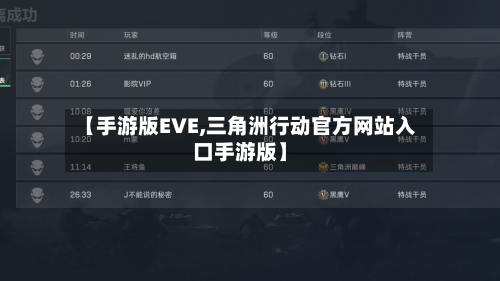 【手游版EVE,三角洲行动官方网站入口手游版】-第3张图片