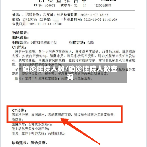 确诊住院人数/确诊住院人数查询