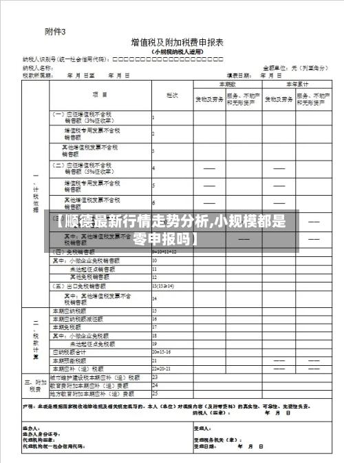 【顺德最新行情走势分析,小规模都是零申报吗】-第2张图片